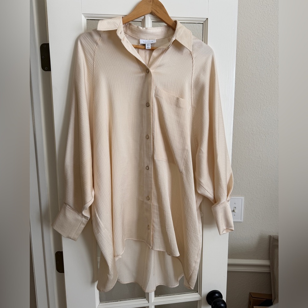Top shop Cream Button-Up Blouse